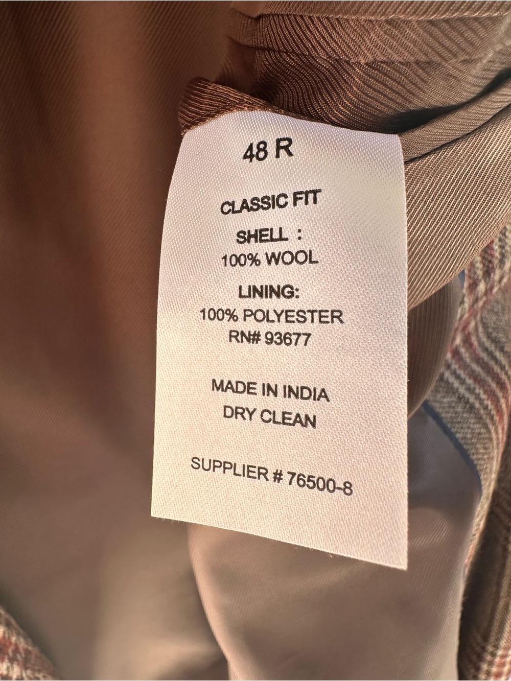 NEW Stafford Wool Sport Coat Blazer Jacket Brown Plaid Mens 48R $198 Classic Fit - Picture 13 of 14